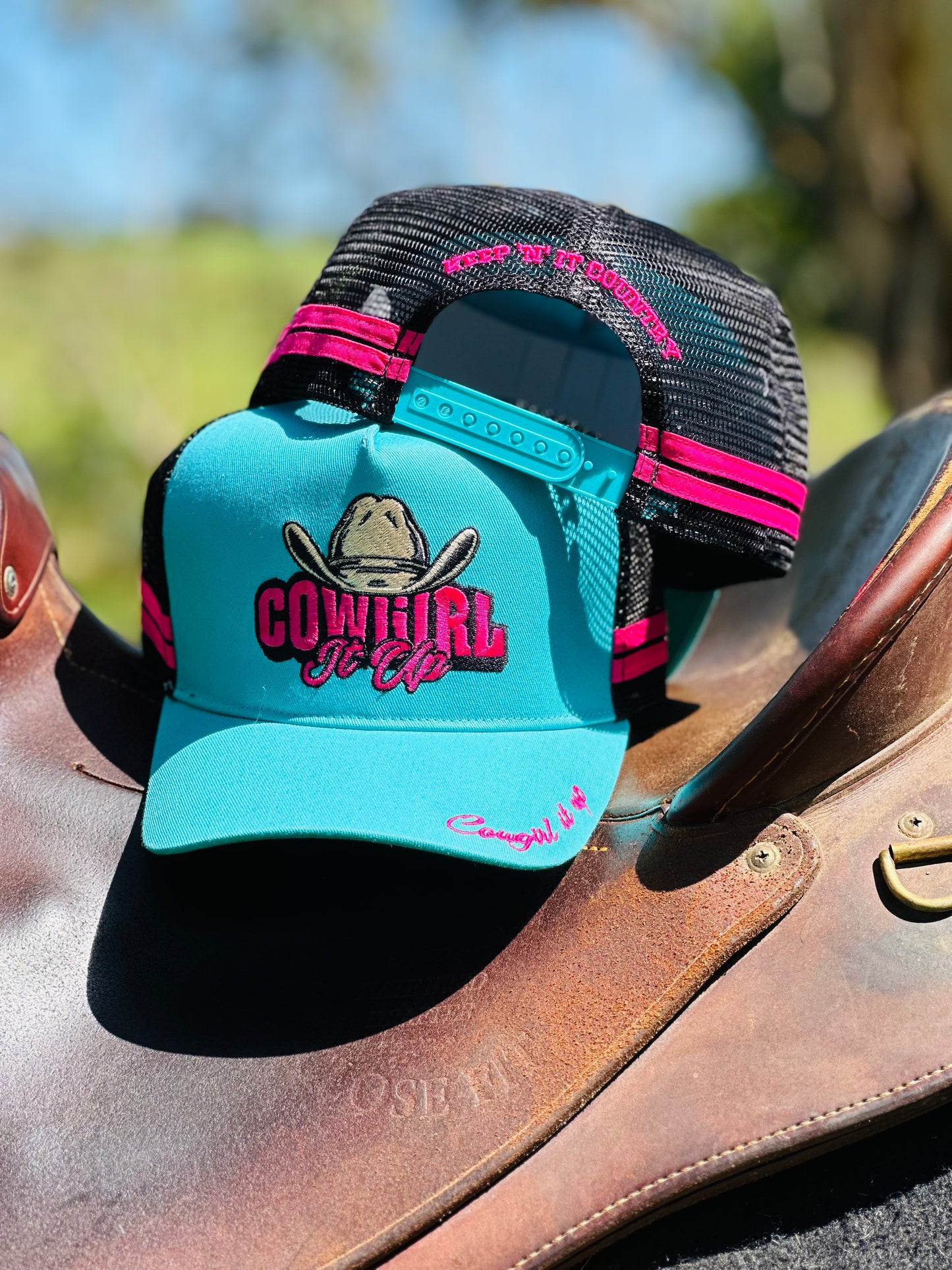 Cowgirl it up trucker cap