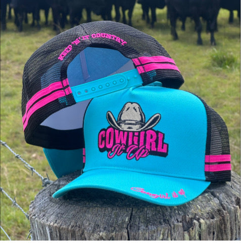 Cowgirl it up trucker cap